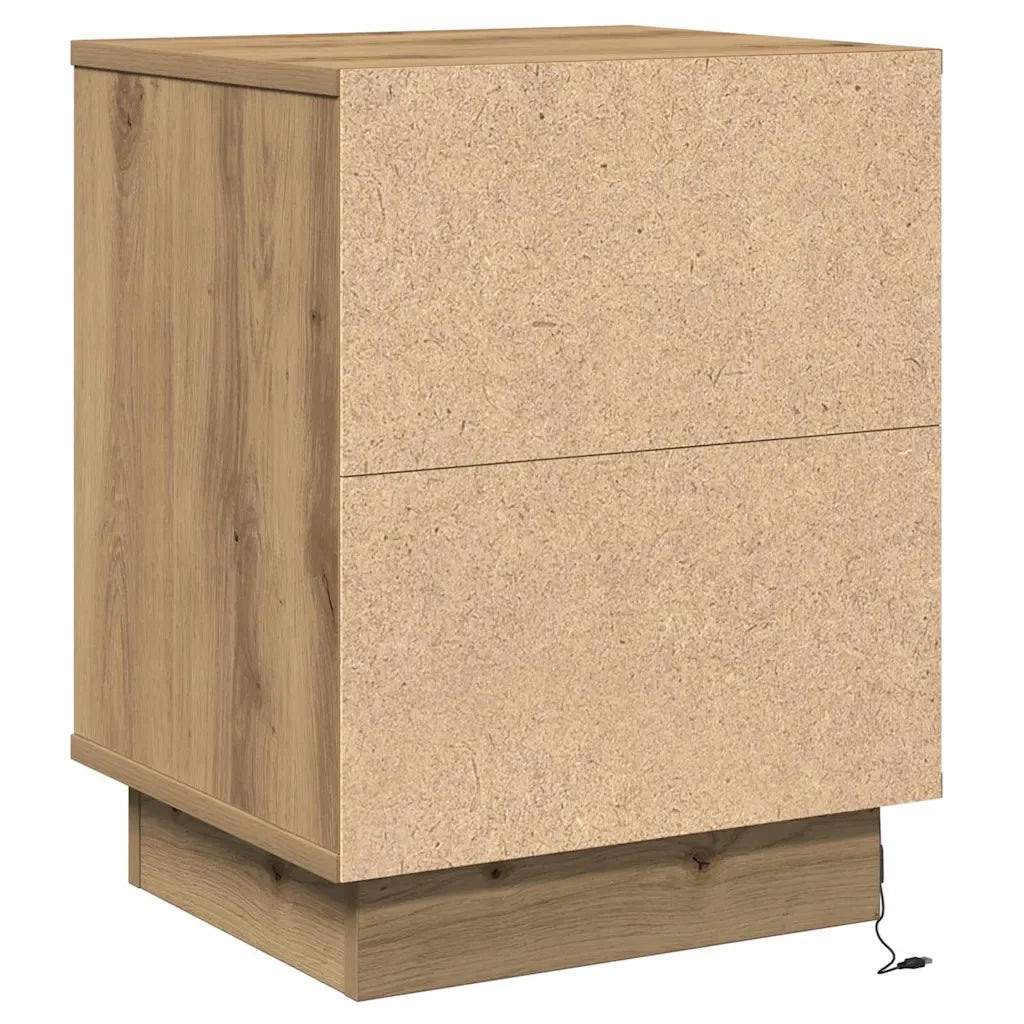 Set di 2 Comodini | Armadio da Notte | Mobiletto da notte Rovere artigianale 39 x 34,5 x 50 cm