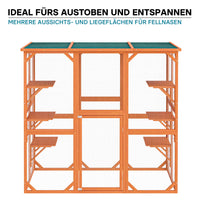 Recinto per gatti da esterno resistente alle intemperie 168 x 82 x 166,5 cm 6 piattaforme Parco Gabbia