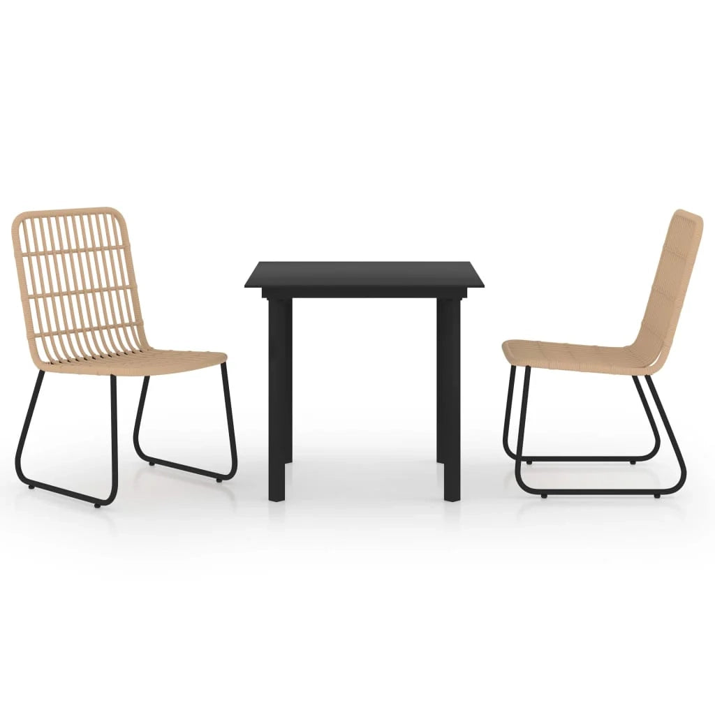 Set da pranzo mobili da giardino mobili da esterno 3 pezzi in resina intrecciata e vetro 02_0014222