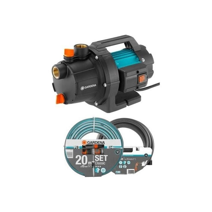 GARDENA 9011-47 Set Basic per Pompa da Giardino 3000-4 600 W 3,5 bar 3000 l-h 35 m colore Nero Verde