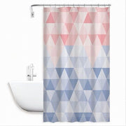 Trade Shop - Tenda Doccia Impermeabile Bagno 12 Anelli Peva 180x200cm Triangolo Rosa Blu 79220 -