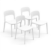 Set 4 Sedie Da Giardino In Polipropilene Impilabili Leggere E Resistenti Ideali Per Esterni Terrazze Giardini Bar Dehors Ristoranti 41 x 82,5 x 52 cm Bianco