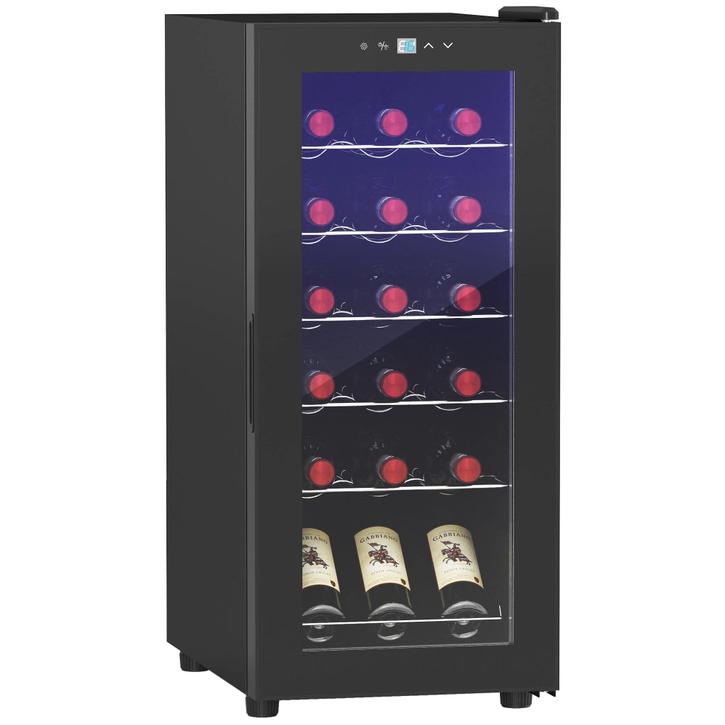 Cantinetta per vini 18 bottiglie 50L ¨C zephmum ¨C nero, con luce LED