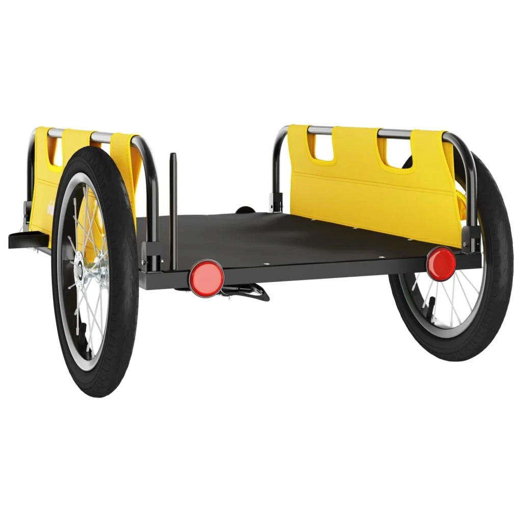 Rimorchio per bicicletta carrello tessuto Oxford ferro giallo 02_0044192