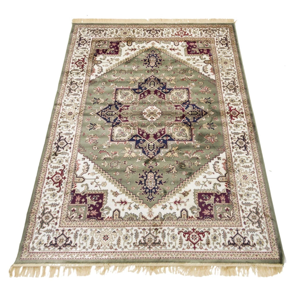 Tappeto RUBINE 304 Heriz VERDE cm.250x380 disegno classico persiano stile orientale tradizionale. Tappeto salotto, soggiorno, camera da letto, ingresso, corridoio.
