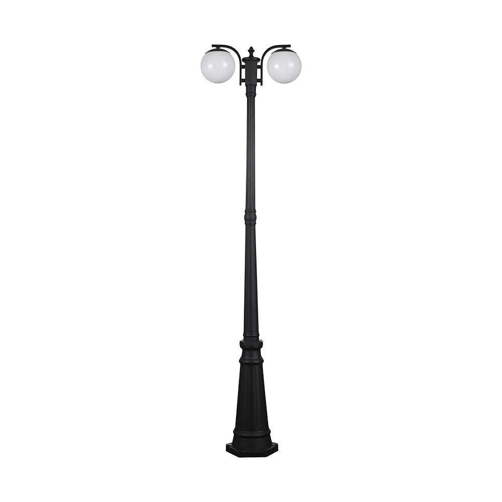 Lampione giardino V-TAC VT-1232 2 globi E27 IP44 bianchi