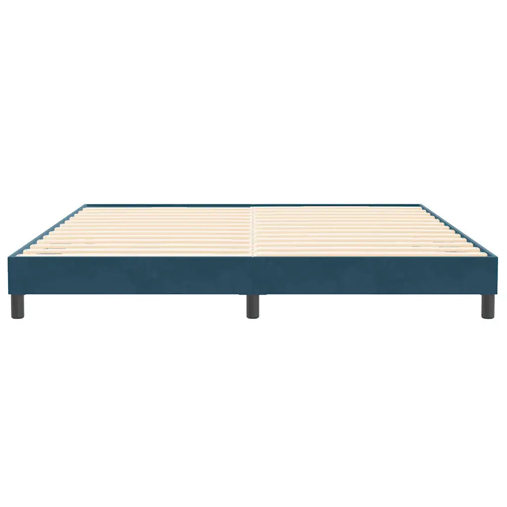 Letto a Molle senza Materasso Blu Scuro 200x210 cm in Velluto