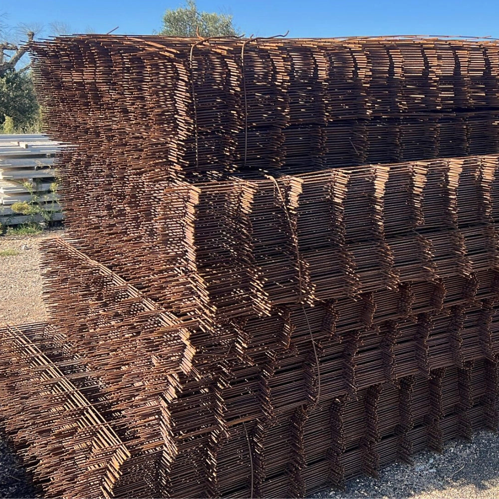 Set rete elettrosaldata ferro grezzo Ø 8 mm maglia 20 x 20 cm fogli 1,5 x 1 m *** pezzi 20 fogli, confezione 1