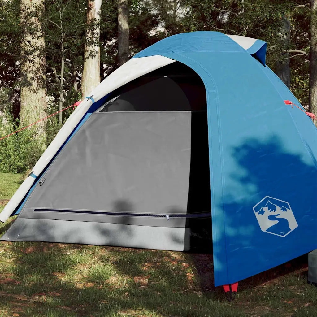Tenda da Campeggio a Cupola per 3 Persone-Tenda per Escursionismo Blu Impermeabile 389269