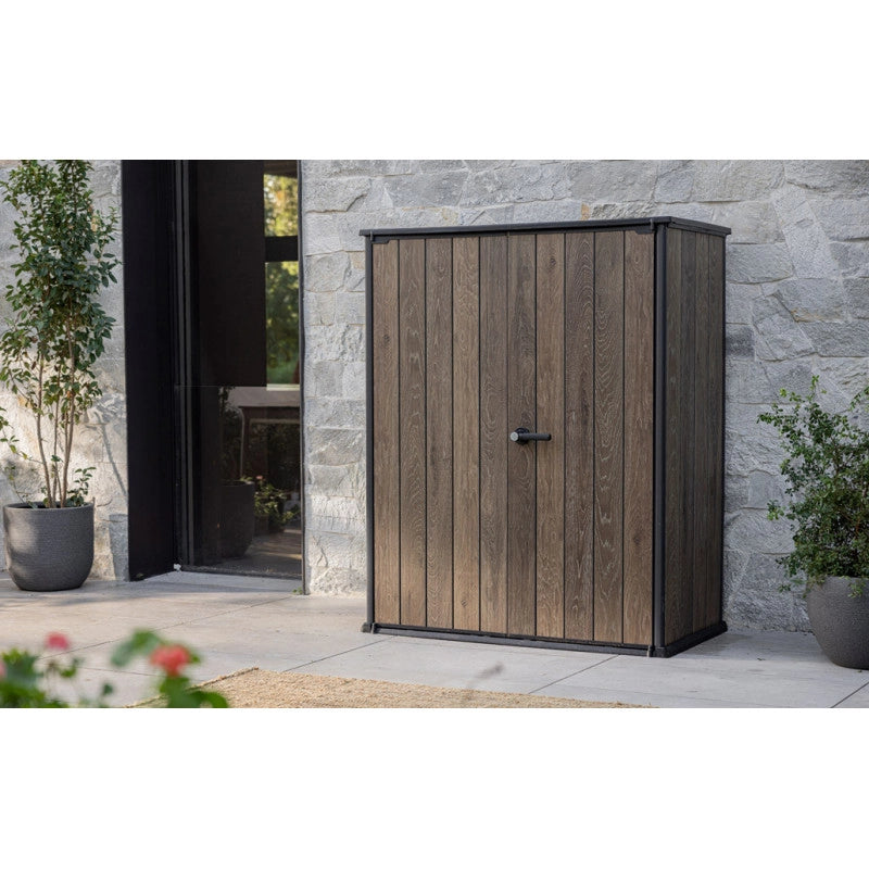 Armadio Porta Attrezzi da Esterno Vertical Store 1400L - 140x73,6x170,4 - Effetto Legno Walnut - Keter
