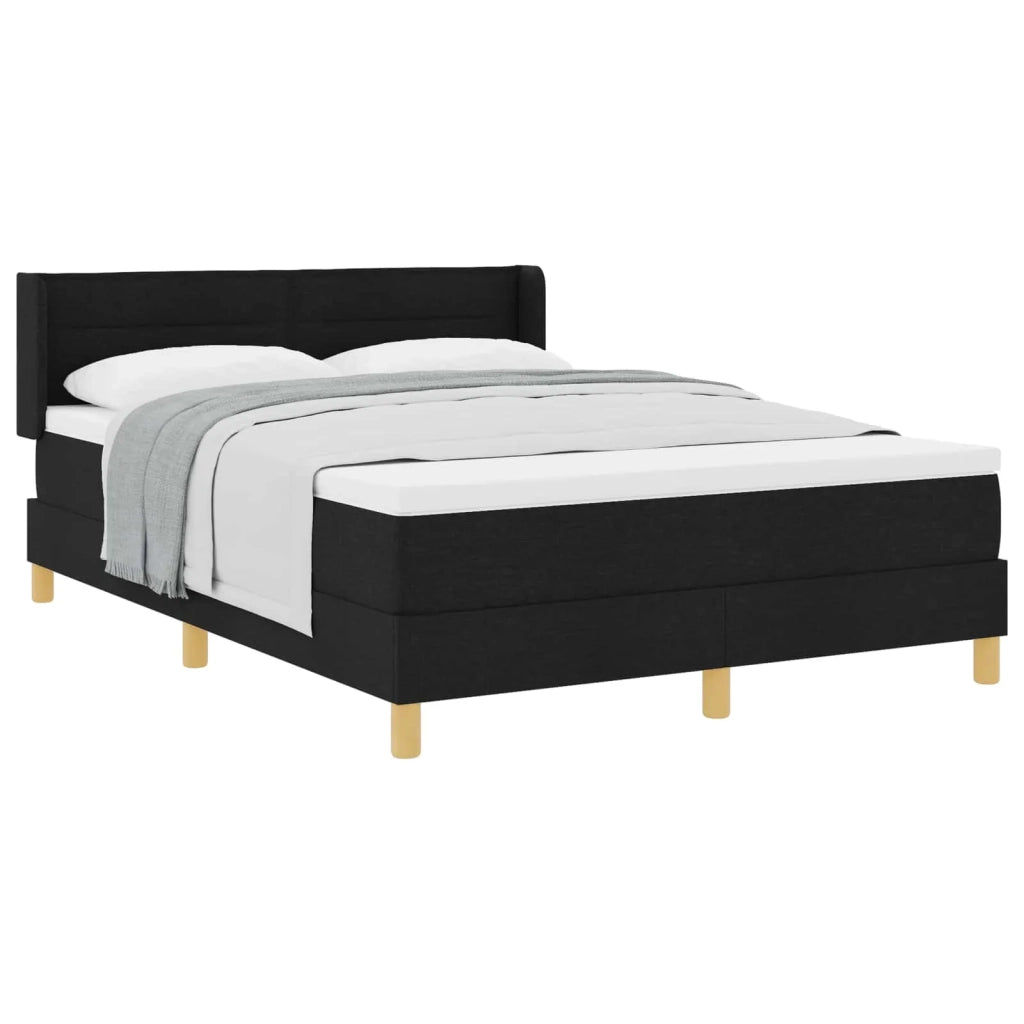 Letto a molle con materasso Nero 200 x 140 cm Tessuto 3341232