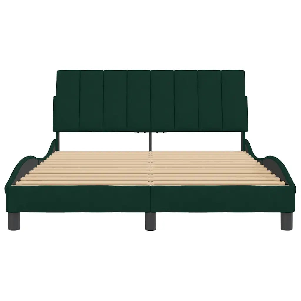 Giroletto senza Materasso Verde Scuro 140x200 cm in Velluto