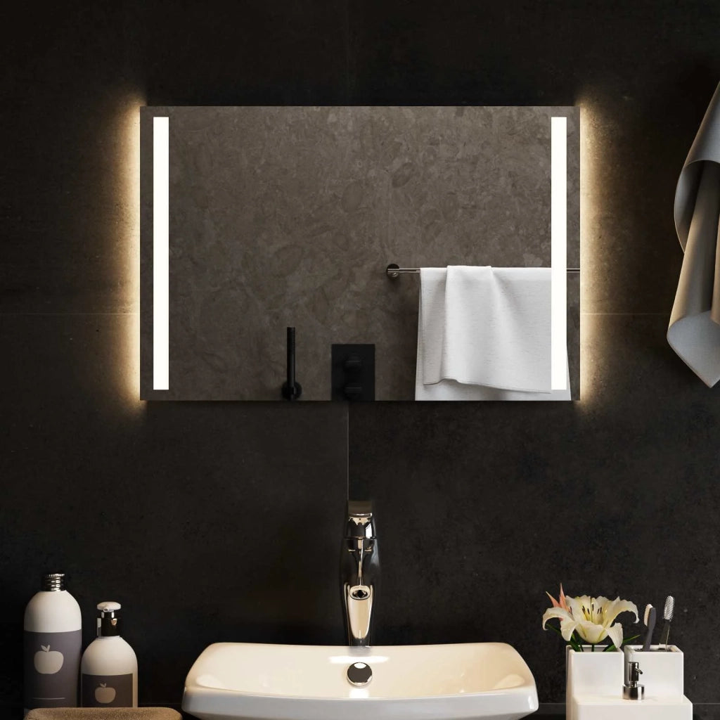 Specchio da bagno LED Trasparente 60 x 40 cm vetro temperato 42045794