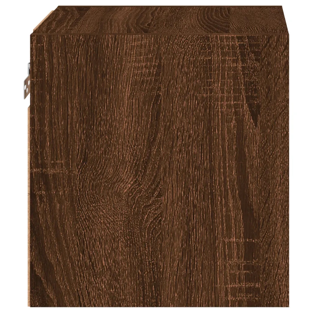 Mobili TV a Parete con Luci LED 2pz | Armadietto TV | Mobile Porta TV Rovere Marrone 30x28,5x30cm