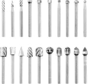 Set di 20 frese in legno per attrezzi rotativi con punte metalliche rigide. 

Set di 20 frese in legno con manico di 3 mm, ideale per hobbyisti e professionisti.