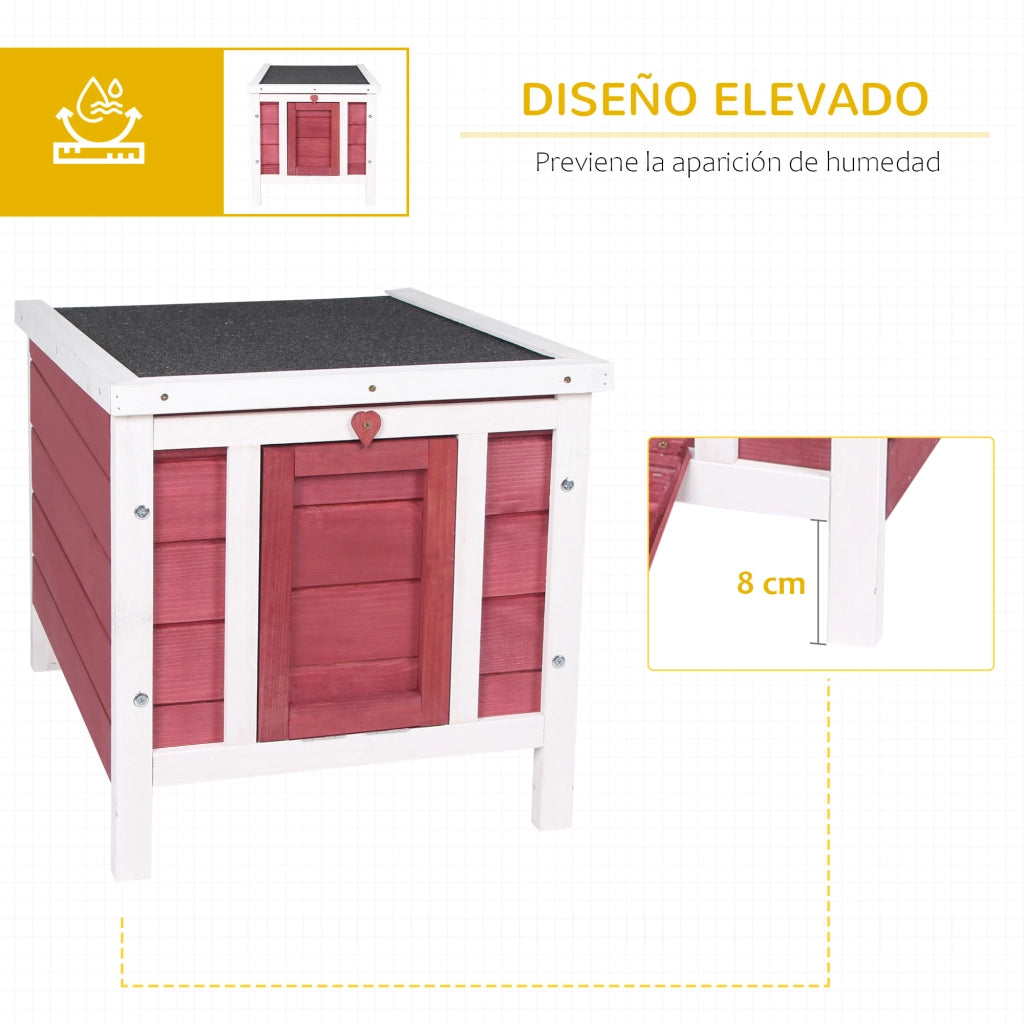 Casetta per Conigli in Legno da Giardino ¨C Zephmum ¨C Rosso 42x51x43 cm