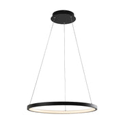 ZERUM Sospensione LED 32W 3000K Nero - Lampada Anello in Alluminio IP20 Design Minimale per Ambienti Moderni - Rossini Group