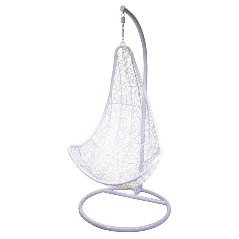 Dondolo pensile Rialto bianco con supporto e cuscino arancione cm82x65h124