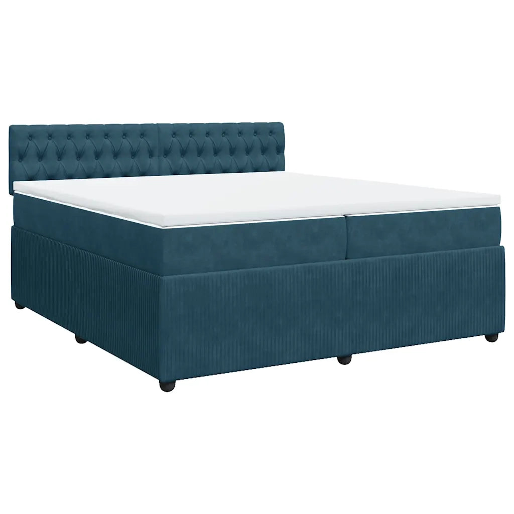 Giroletto a Molle con Materasso Blu 200x200 cm in Velluto 3287840