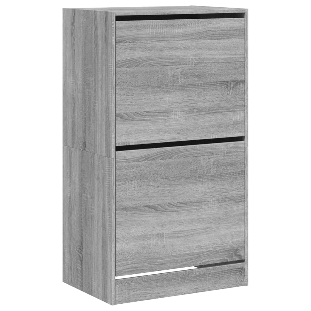 Scarpiera mobile contenitore per scarpe mobile per ingresso/corridoio/soggiorno 2 cassetti a ribalta grigio Sonoma 02_0021349