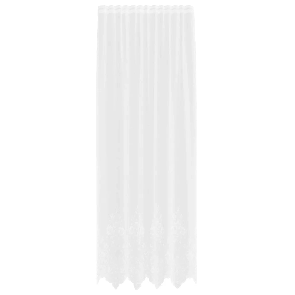 vidaXL Tende con tende Floreale Bianco Poliestere