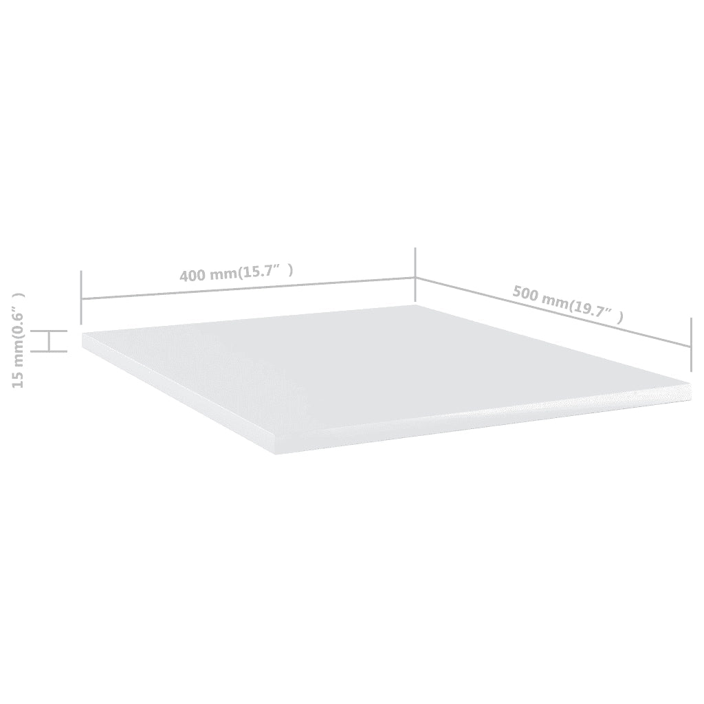 Ripiani per Libreria 8 pz Bianco Lucido 40x50x1,5 cm Truciolato cod mxl 40421