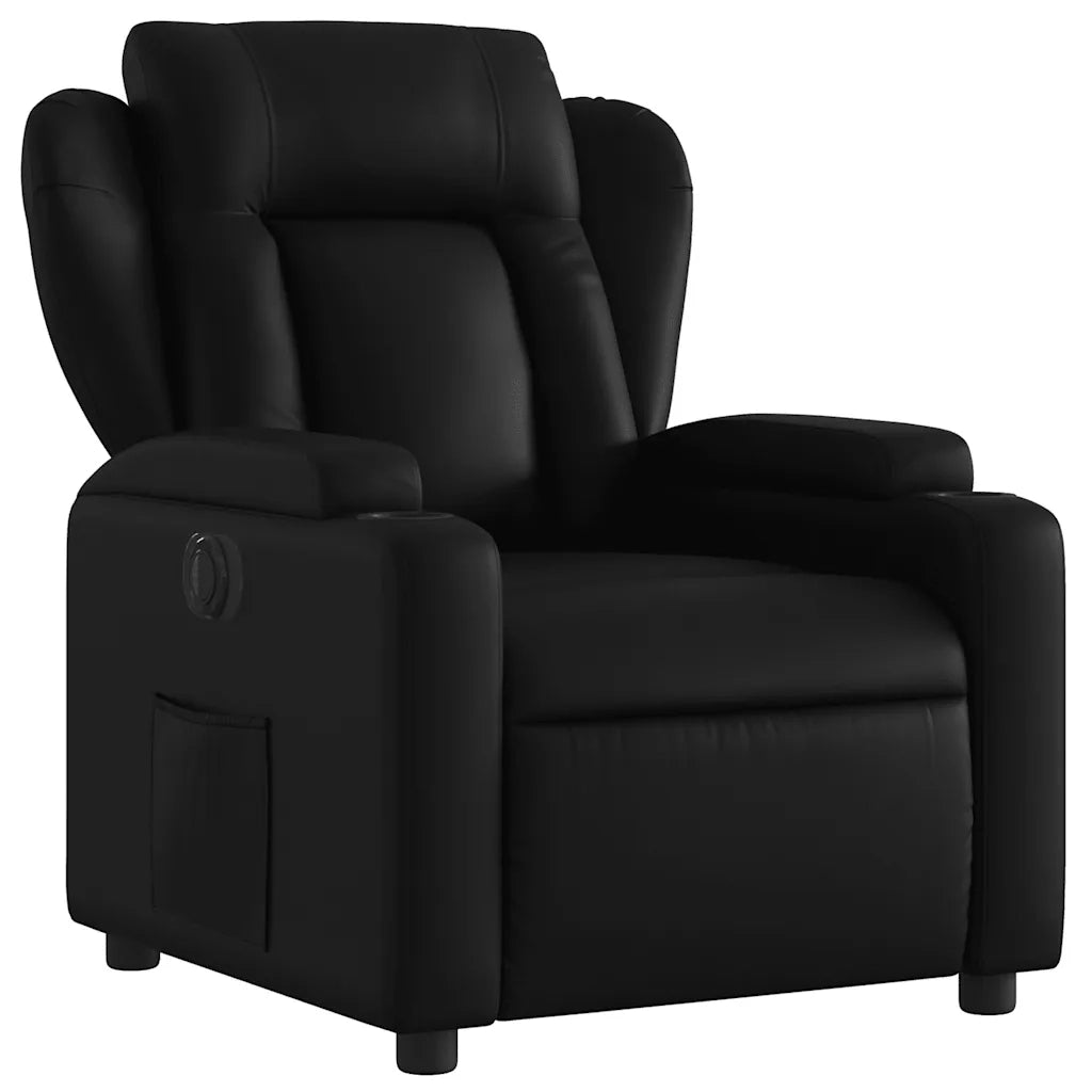 Poltrona Reclinabile Elettrica Nera in Similpelle 3204530