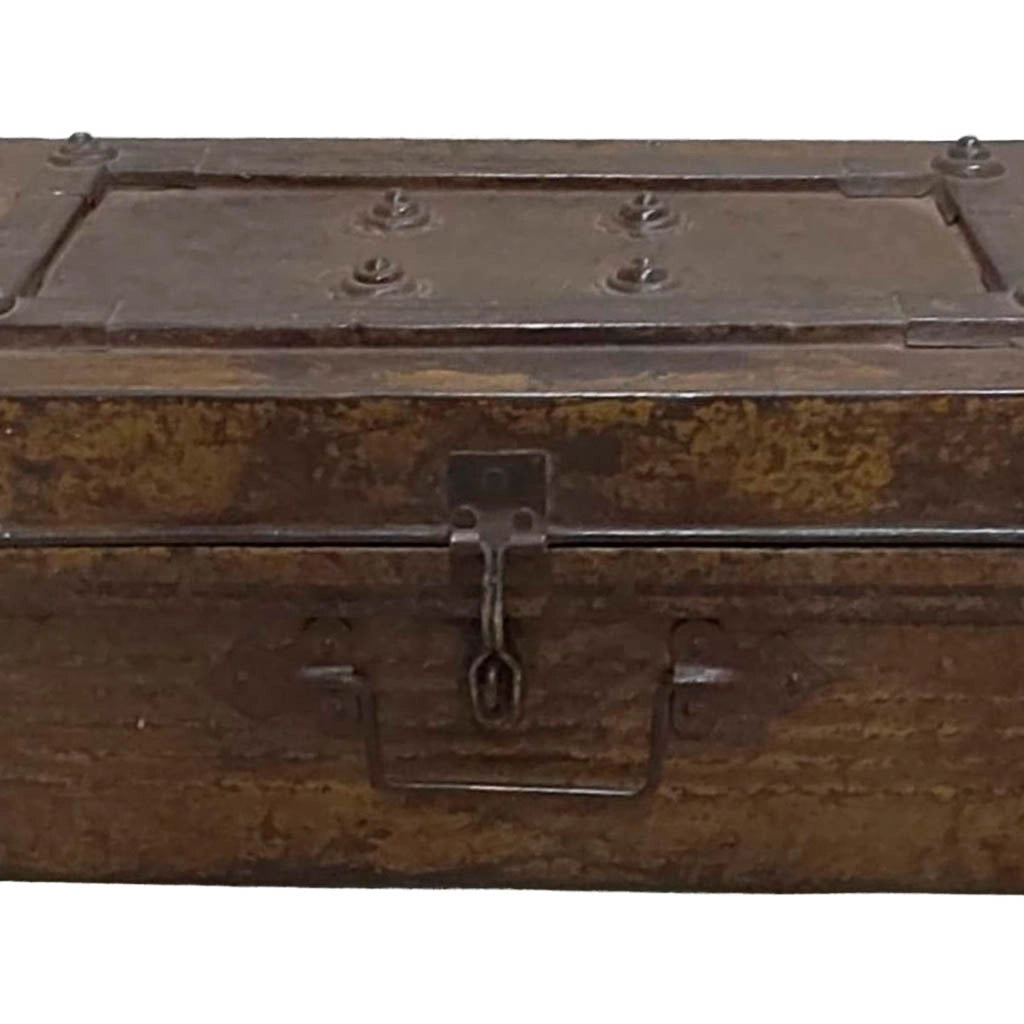 Valigia artigianale in metallo, 67x37x25h cm