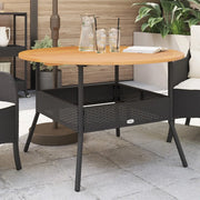 Tavolo Giardino Piano Legno Acacia Nero Ã˜110x71 cm Polyrattan
