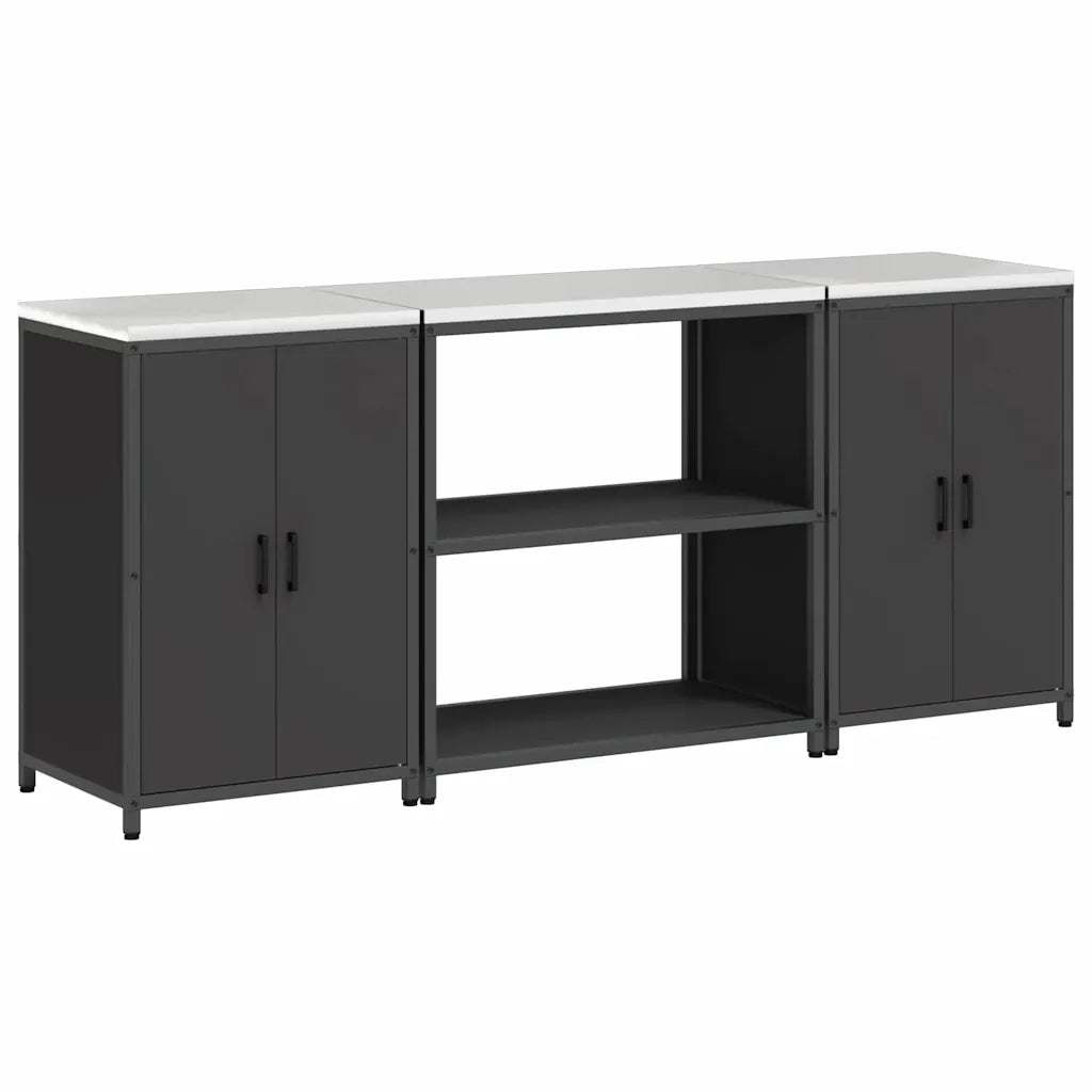 Set di Stoccaggio per Cucina con lo scaffale 3 pcs Nero 3392666