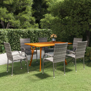Set da Pranzo per Giardino 7 pz Grigio 3072132