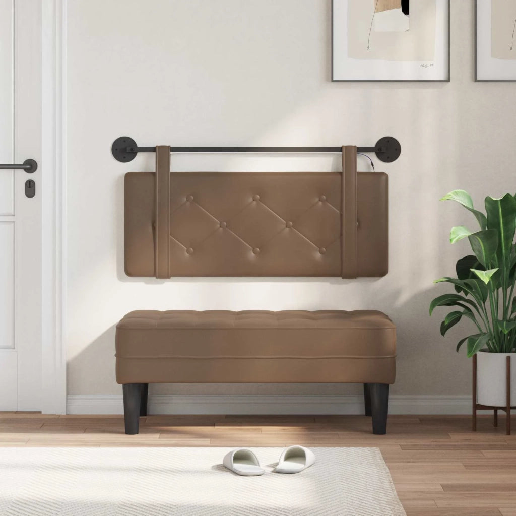 Testiera sospesa Con luce LED Cappuccino Similpelle 3424130