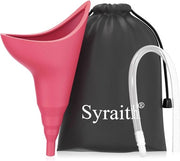 Urinoir portatile per donne, con imbuto, tazza in silicone riciclabile, bagno di emergenza, completo di tubo estensibile e tappo ermetico.