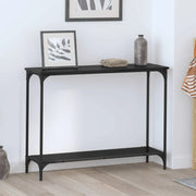 Tavolo consolle con lo scaffale Rovere nero 101 x 30.5 x 75 cm 883518
