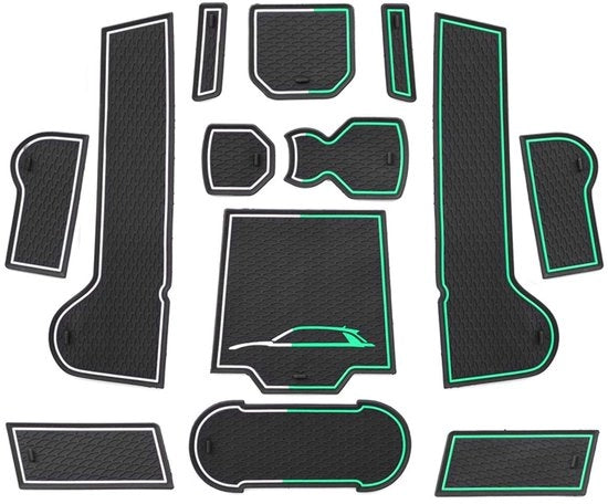 Compatibile con VW T-ROC 2018-2021 2022 Console centrale Pannelli di gomma Antiscivolo Pannelli antiscivolo Auto Porta oggetti Borsa per oggetti Pannelli di gomma Supporto braccio Accessori di stoccaggio (Bianco)