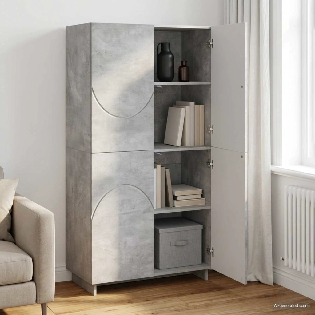 Credenza Grigio Cemento 79 x 41 x 151 cm Legno ingegnerizzato 3433112