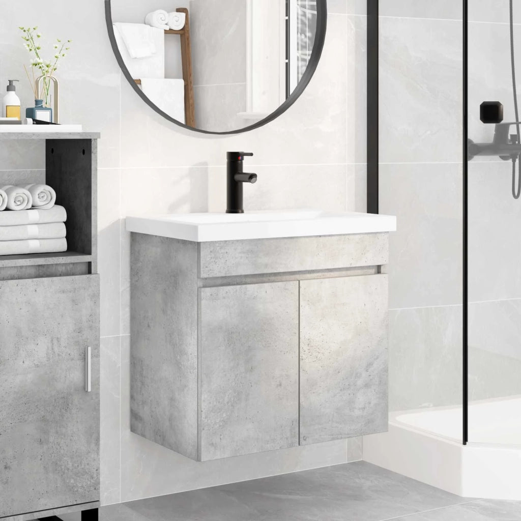 Mobile bagno con rubinetto Grigio Cemento 61 x 40 x 74,5 cm