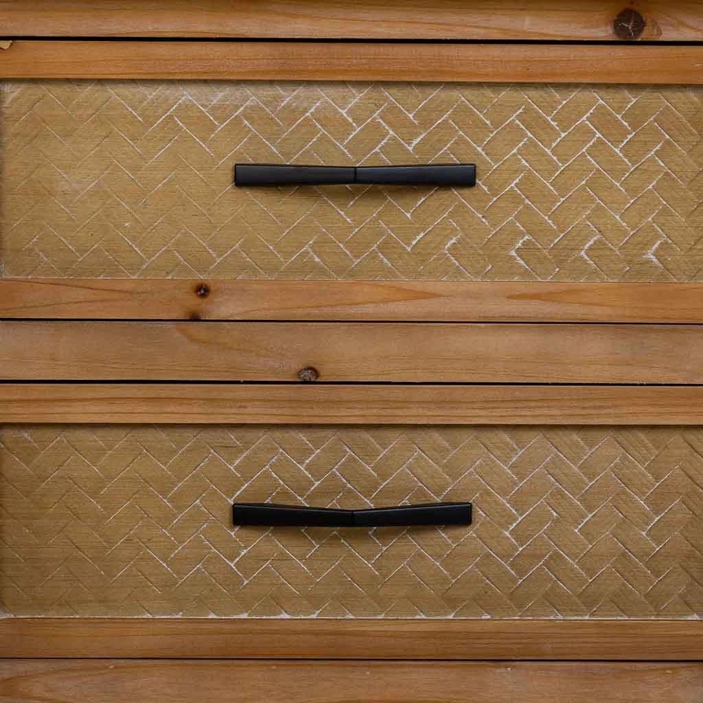 Mobile da ingresso in legno e metallo marrone 122x35x81,5h