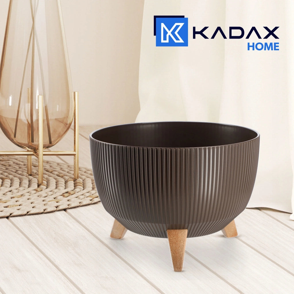 Vaso da giardino KADAX con gambe per fiori, grande ciotola rotonda da 33 cm