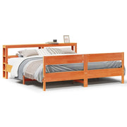 Letto matrimoniale | Letto per adulti | Letto senza Materasso Marrone Cera 200x200 cm in Legno di Pino
