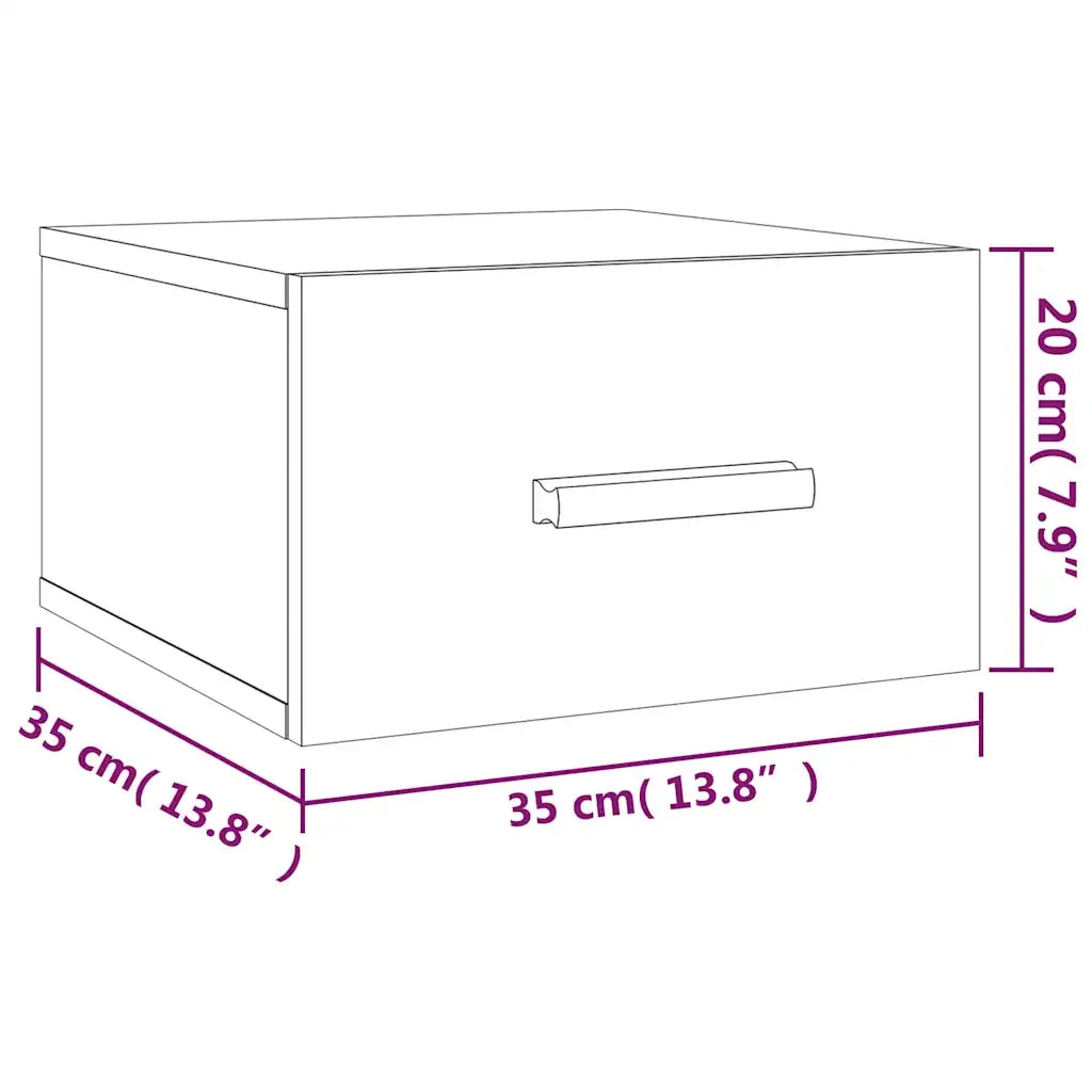 Comodini a Muro 2 pz Rovere Fumo 35x35x20 cm 817574