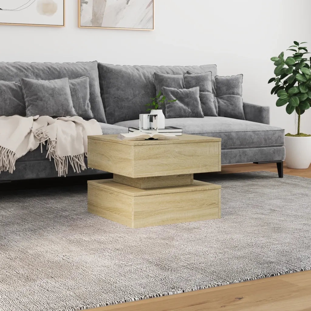 Tavolino da Salotto Gambe in Metallo Rovere Sonoma 50x50x40 cm 839856