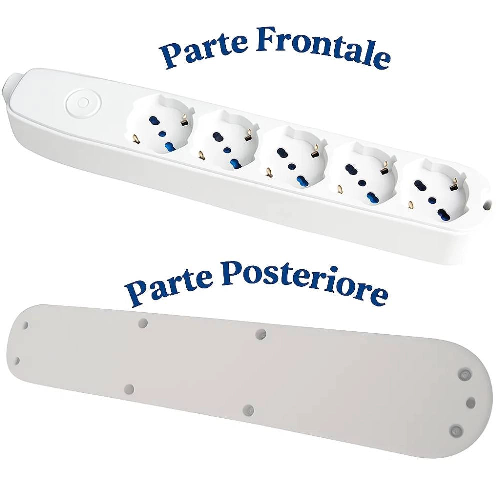 Multipresa ecova 30081x 6 prese universali bipasso schuko bianca