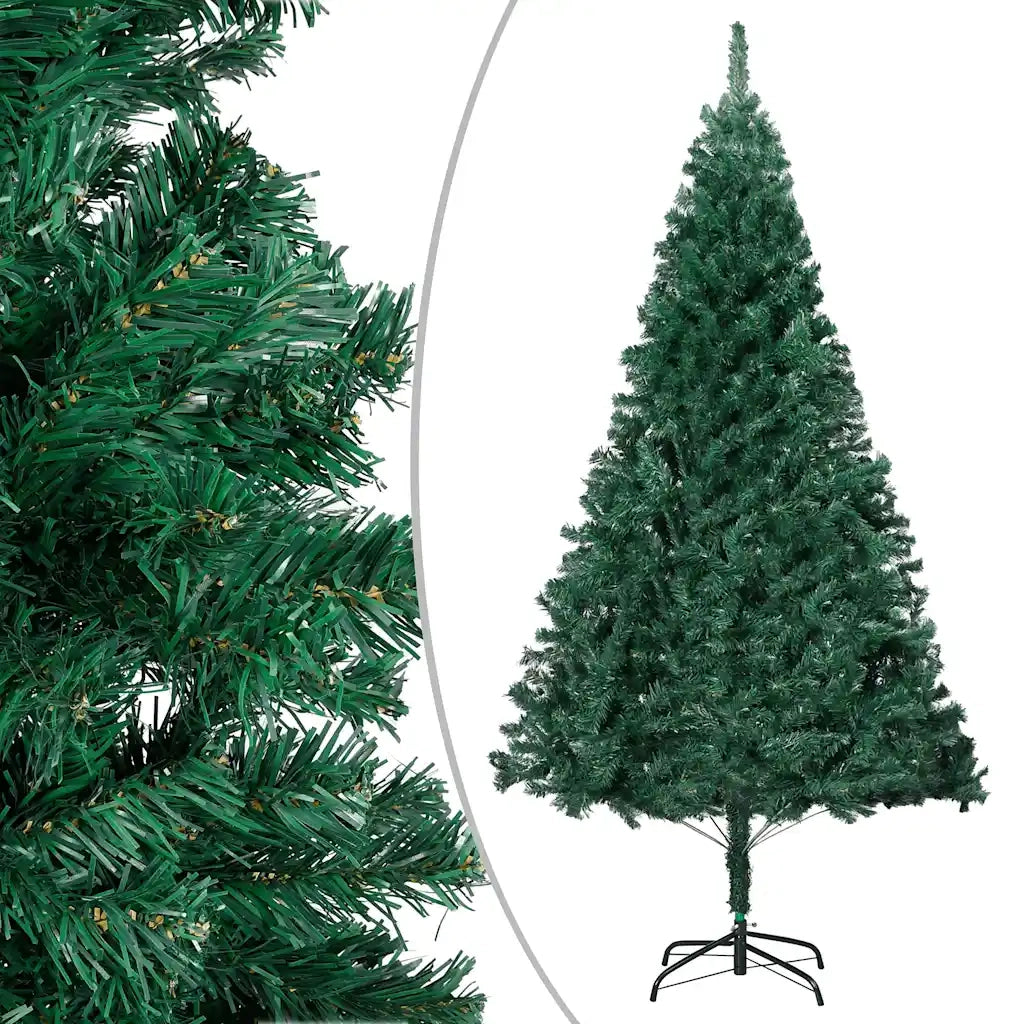 Albero di Natale Preilluminato con Palline Verde 150 cm PVC 3077621