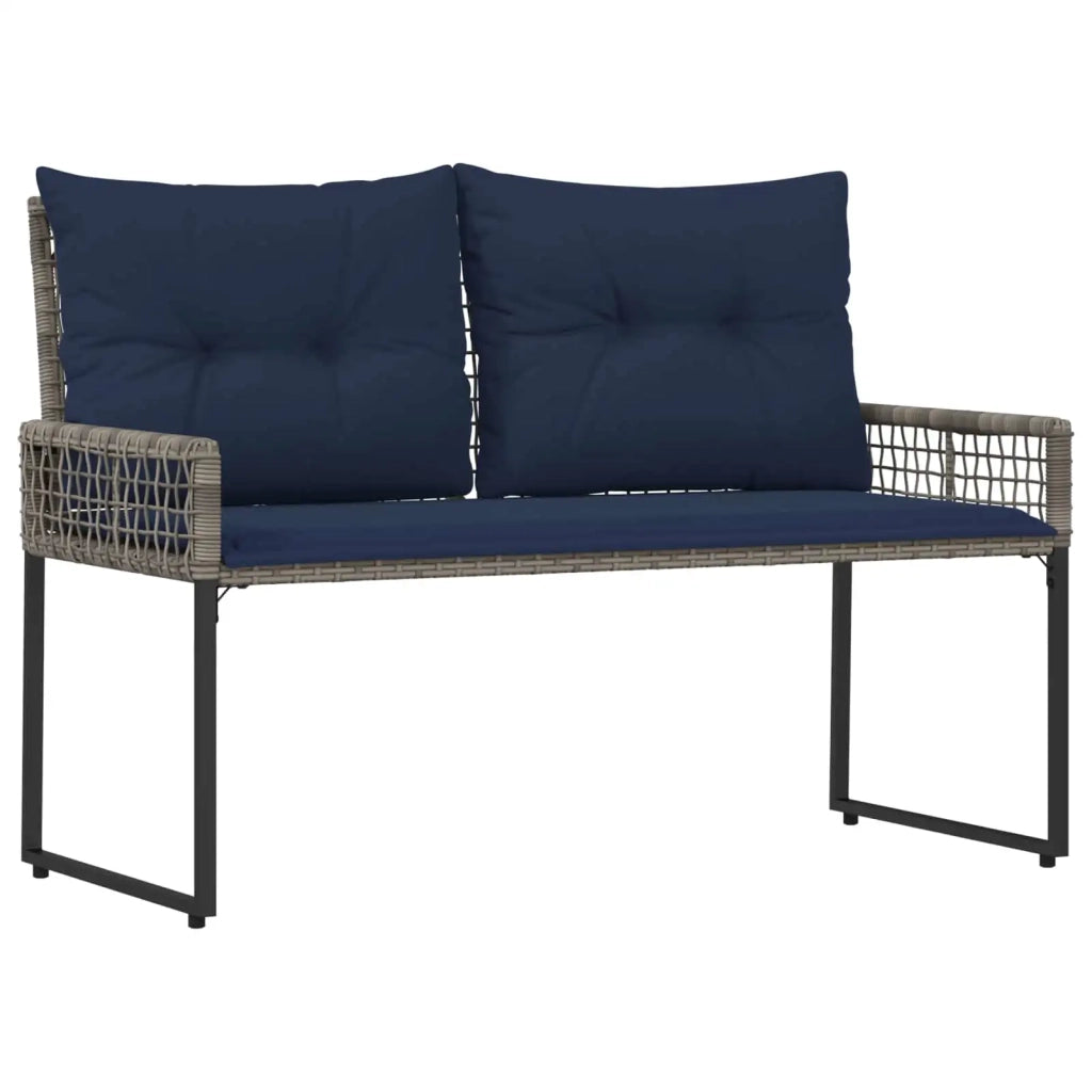 Panchina da esterno Grigio e Blu Navy 118 x 55 x 82 cm 42025180