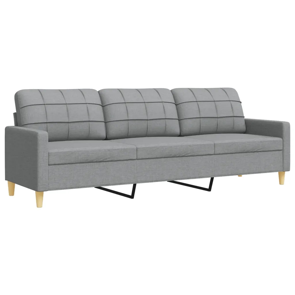 vidaXL Set di Divani 3 pz Grigio Chiaro in Tessuto