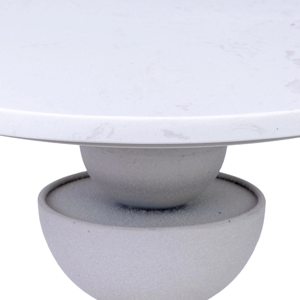 Tavolino in metallo bianco e legno 40,5x40,5x45h cm