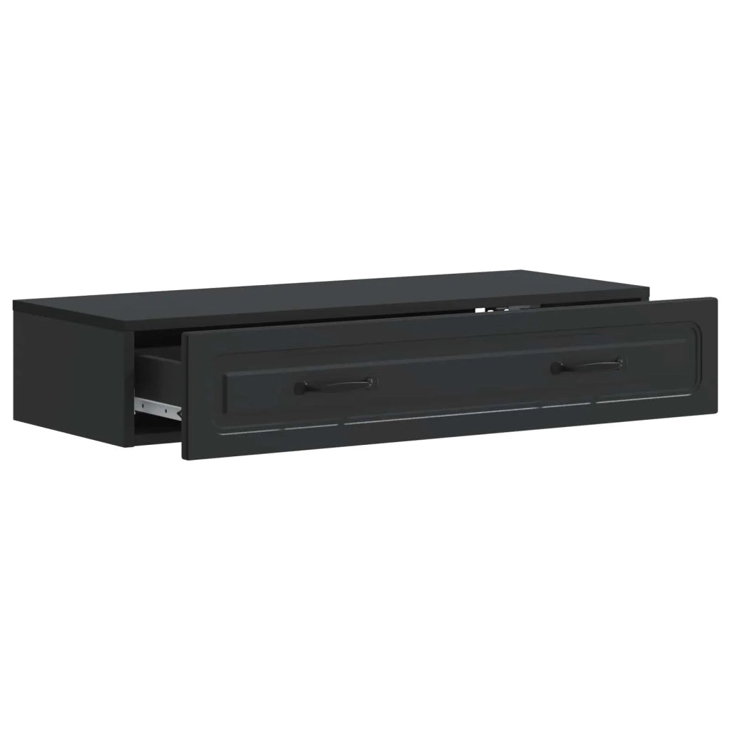 Tavolino da Parete Laterale Nero 87,5 x 34,5 x 17 cm 899346