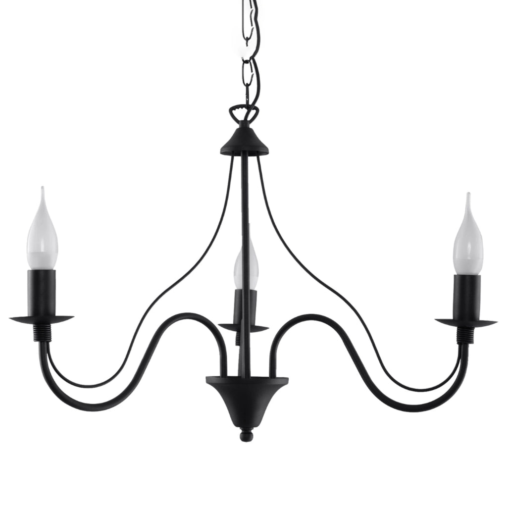 Lampadario a candeliere PALADA nero 3xE14 Pure Lume