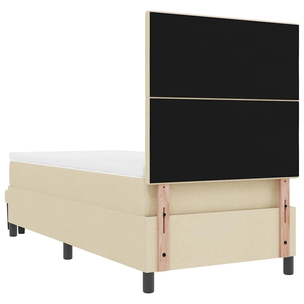 Letto a molle con testiera Crema 80 x 200 cm Tessuto 3344028